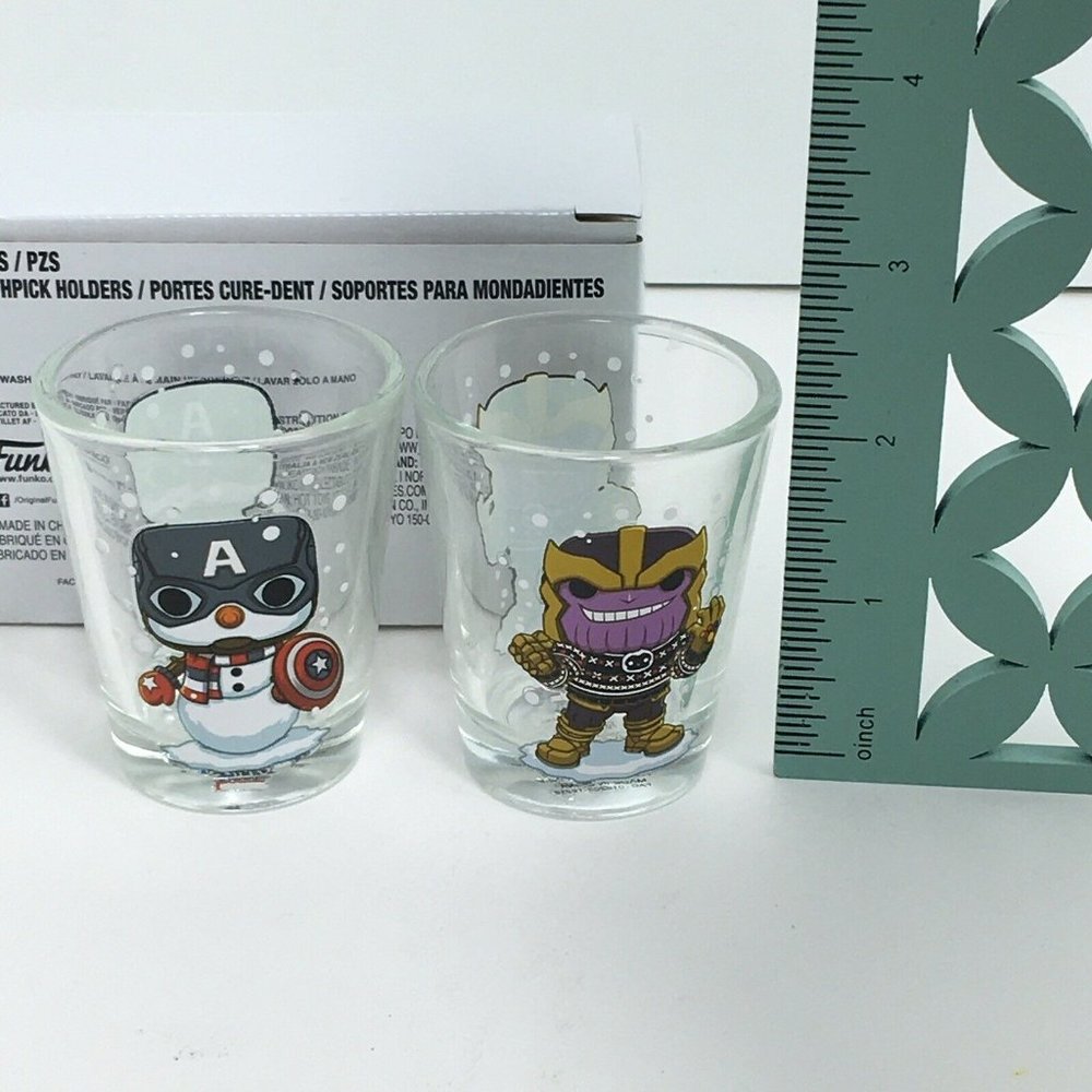 Funko Marvel Shot Glasses Toothpick Holder Thanos Captain America Snowman X-Mas - Picture 9 of 12
